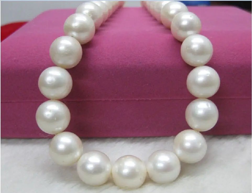

Free shipping hot sale Women Bridal Wedding Jewelry >>hot natural AAA 17" 12-13mm genuine south sea White pearl necklace