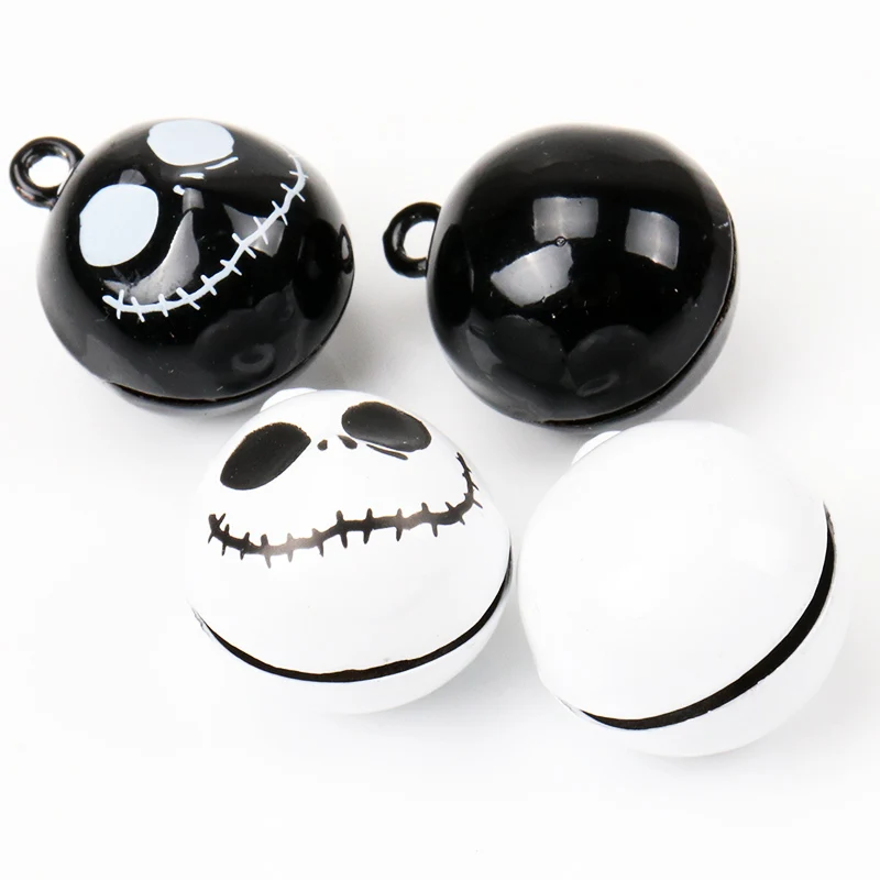 Blak White Iron Loose Beads Cartoon Jingle Bells Christmas Decoration Pendants DIY Crafts 21mm 10pcs CP0588 | Украшения и