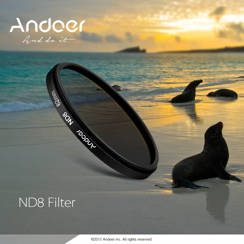 Andoer 72mm UV+CPL+ND8 Circular Filter Kit Circular Polarizer Filter
