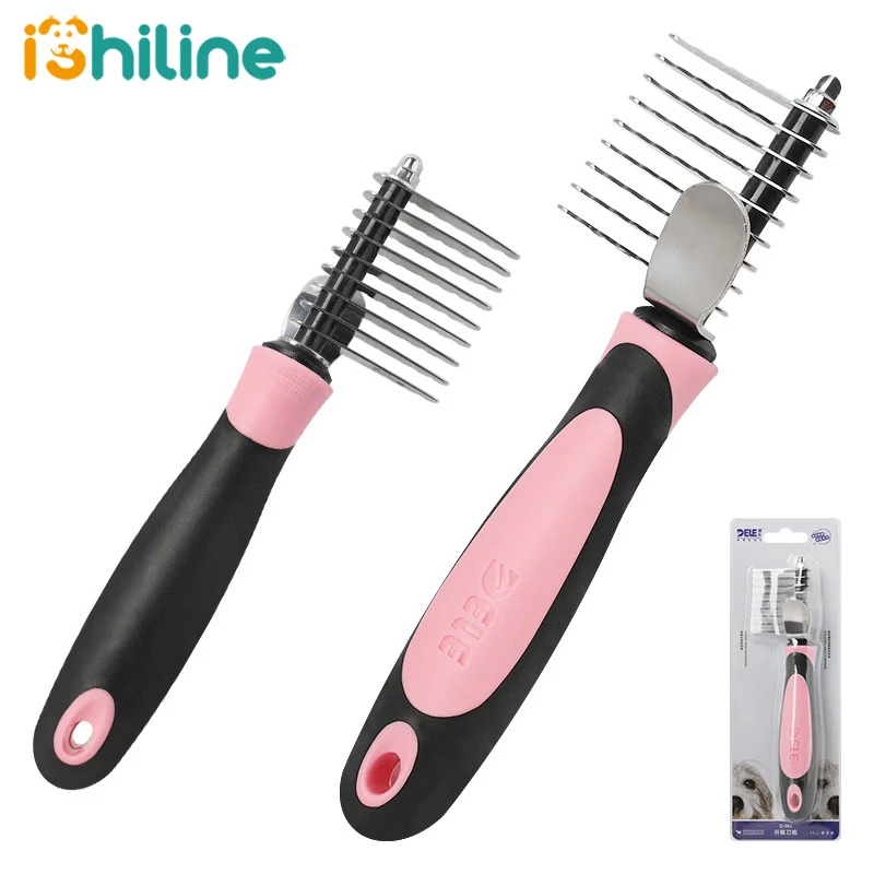 

Tangles and Matted Hair Cutter Rake Remover Comb Grooming Tool Detangler Brush Shedding Trimmer For Dog Cat Pet Safe Edges