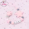 XCQGH Personalized Name Handmade Pacifier Clips Holder Chain Silicone Pacifier Chains Five Star Baby Teether Teething Chain ► Photo 2/6