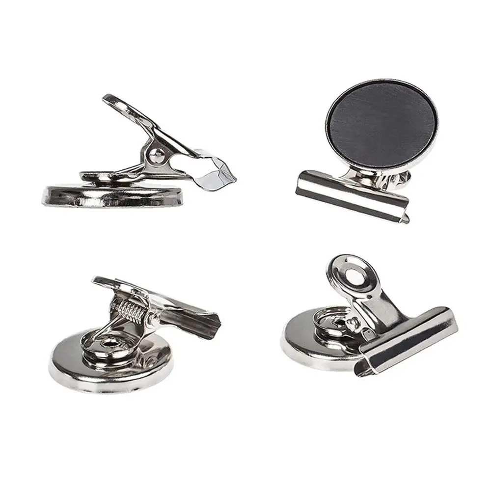 

12pcs Chic Message Metal Fridge Clip Wall Memo Creative Refrigerator New Silver Magnet Note Base Holder Home Decoration
