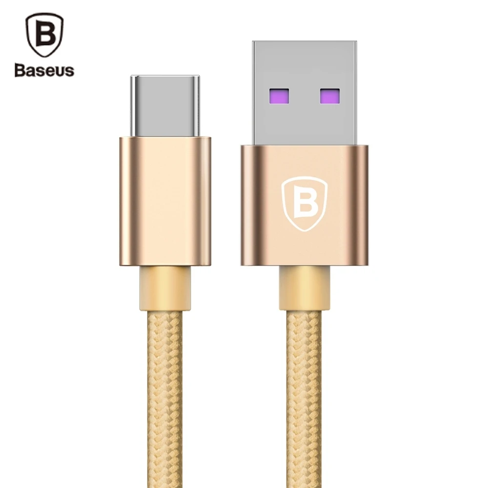 Кабель Baseus speed QC type-C 5A для быстрой зарядки данных нейлоновый плетеный провод 1 м