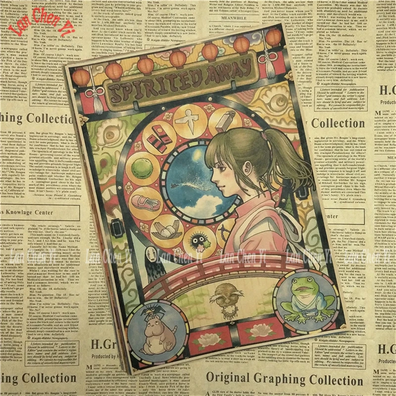 Хаяо Миядзаки живопись искусство ремесла домашний декор крафт бумага плакат Винтаж мультфильм аниме