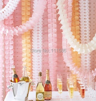 

Free shipping 3M Four Leaf Clover Paper Garlands Party Wedding Home Decoration Beautiful wedding background decorations 6pcs/lot