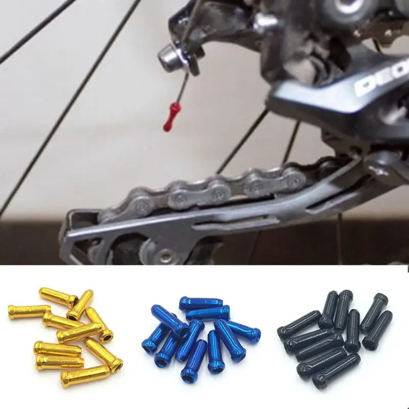 

10 pcs/lot Bike Cycling Bicycle Aluminum Brake Cable Tips Crimps Bicycle Derailleur Shift Cable End Caps Cycling Core Caps~