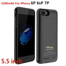 GOLDFOX 4200 мАч Внешний аккумулятор чехол для iPhone 6 plus/6s plus встроенный металлический лист зарядное устройство чехол для iPhone 7 plus