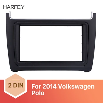 

Harfey 2 Din Install Dash Bezel Trim Kit for Volkswagen Polo 2014 Dash Mount CD Trim Stereo Frame Audio Fitting Fitting Kit