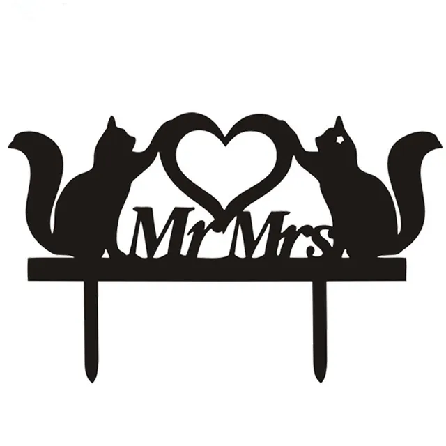 cut cats love heart mr mrs acrylic cake flags cake topper black cut cats love heart mr mrs acrylic cake flags cake topper black white for wedding