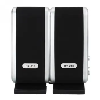 

how 6 W USB 2.0 Power 3.5mm Portable Computer Speaker PC Speakers Ear HY-218 Mini Portable USB Multimedia Speakers Plastic
