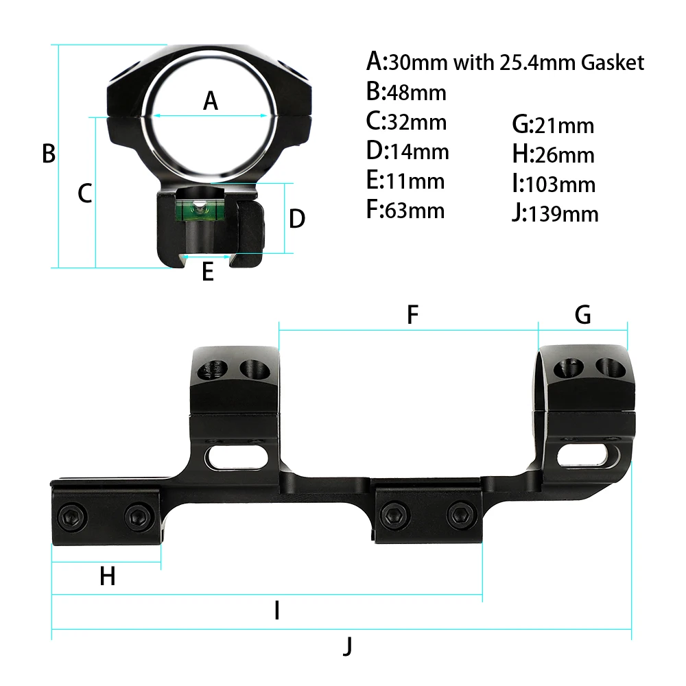 25.4mm 1" Offset High Scope Rings Mount Bi-direction For 11mm Dovetail ohhunt 