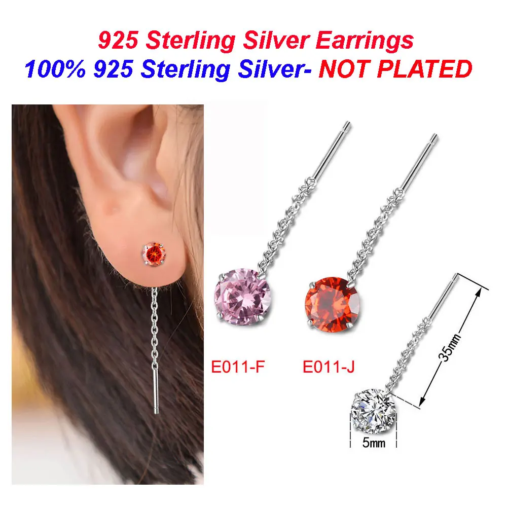 

100% 925 Sterling Silver CZ Dangle Earrings Wholesale Vnistar Cunbic Zirconia Drop Earrings for Women Long Earrings
