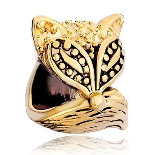 Gold Tone Cute Fox Animal Charms fit Charms For Charms DIY Jewelry Making