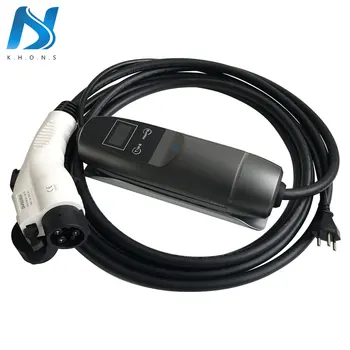

Khons SAE J1772 Electric Vehicle Portable EV Charger With Swiss Plug 16A Adjustable 5M Cable Car EV Charging Connector Type 1