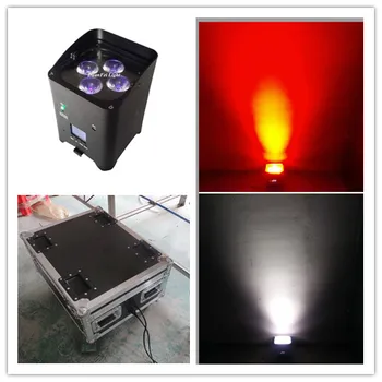 

6pcs with charging flycase 4x18w 6in1 led par battery wireless uplighting par led rgbwa uv 18w