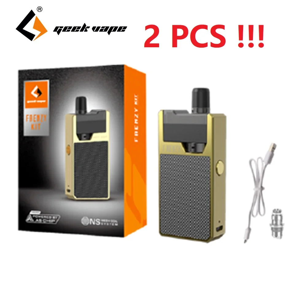 

2pcs/lot Original GeekVape Frenzy Pod Kit W/ 950mAh Built-in Battery & NS mesh coil & AS Micro Chipset E-cig Vape Kit VS Drag 2
