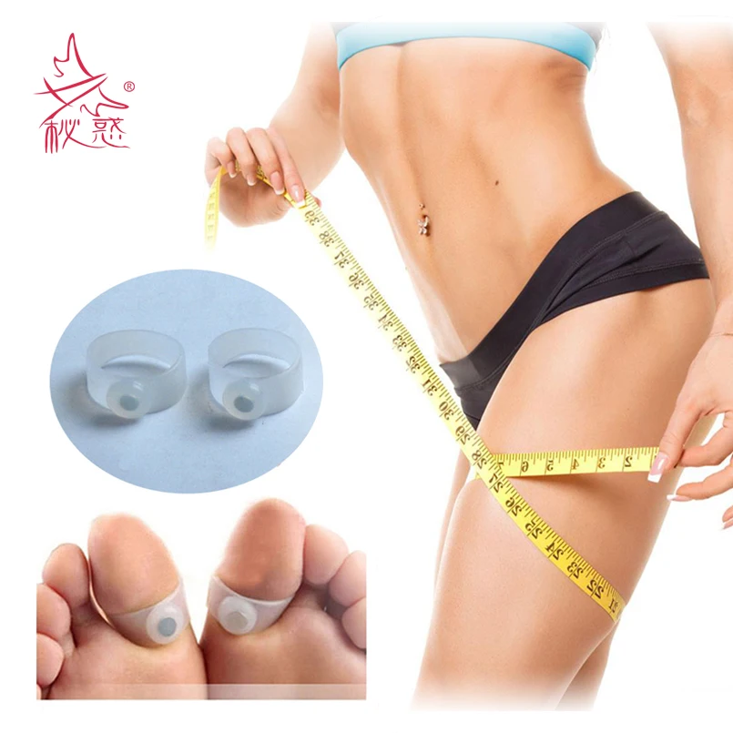 

2 Pair Magnetic Silicone Foot Massage Toe Ring Fast Slimming Burn Fat Reduce Lose Fats Body Gel Massage Foot Care Tool