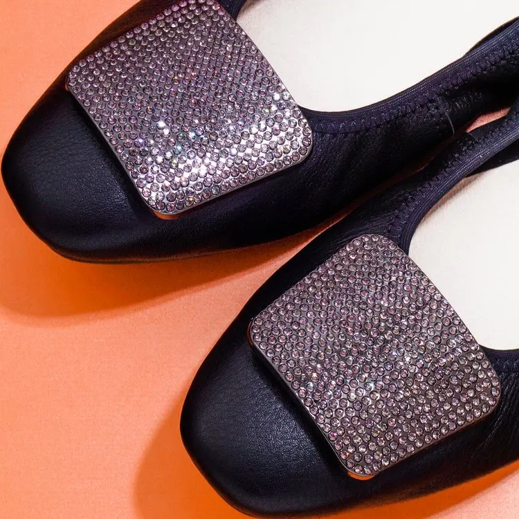 Women Spring Ballet Flats Genuine Leather Ballerina Luxury Shoes Women Designers Causal Slip-op Silver Loafer Shoes For Women (31)