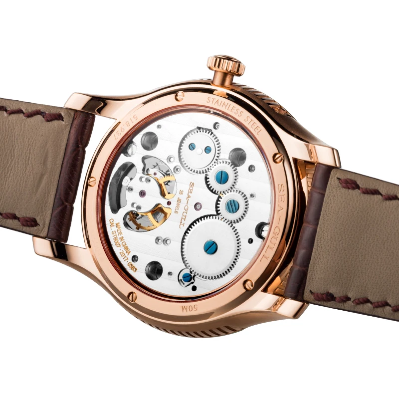 Seagull Tourbillon часы с датой запас мощности День Ночь индикатор ручной Ветер Механические Мужские часы 518,937 с сертификацией