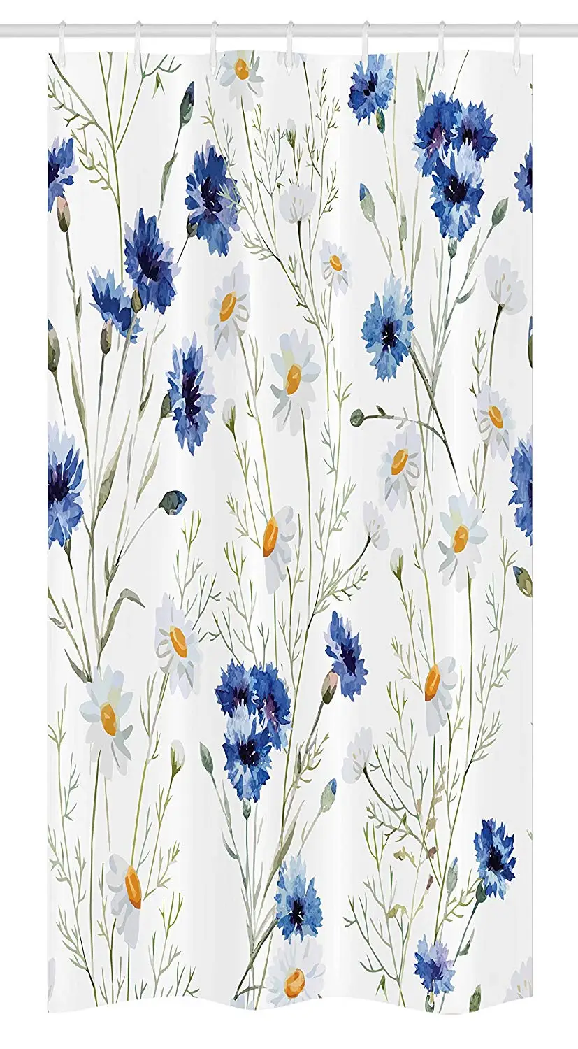 Lunarable Весенняя занавеска для душа цветущие полевые цветы луга растительное поле Цветы Узор, ткань декор для ванной комнаты