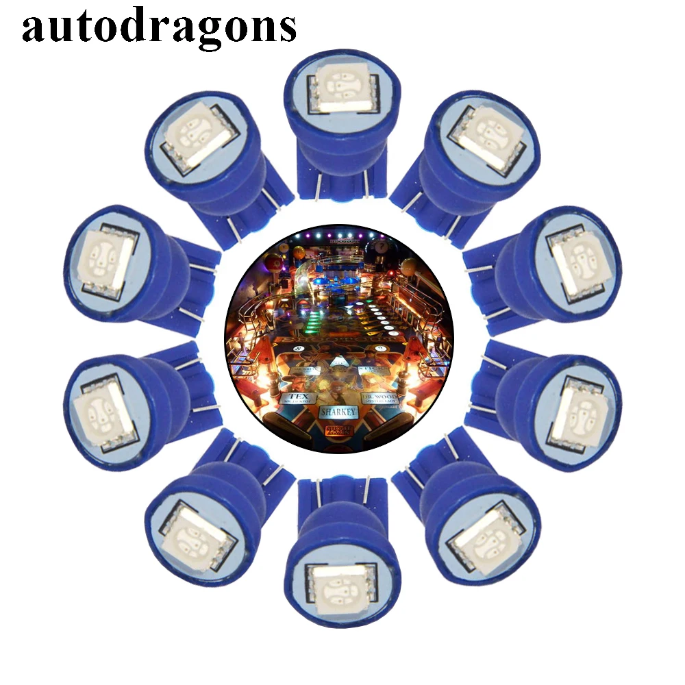 Autodragon 100 шт. AC6V Автомобильные светодиодные лампы 194 w5w #555 1 SMD LED AC6.3V без фиксации