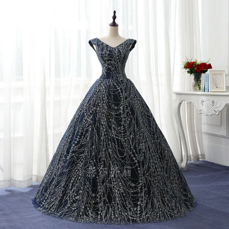 sparkly silver ball gown