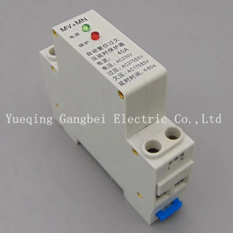 1P 40A 230V Din rail automatic recovery reconnect over voltage and under voltage protective device protector protection relay