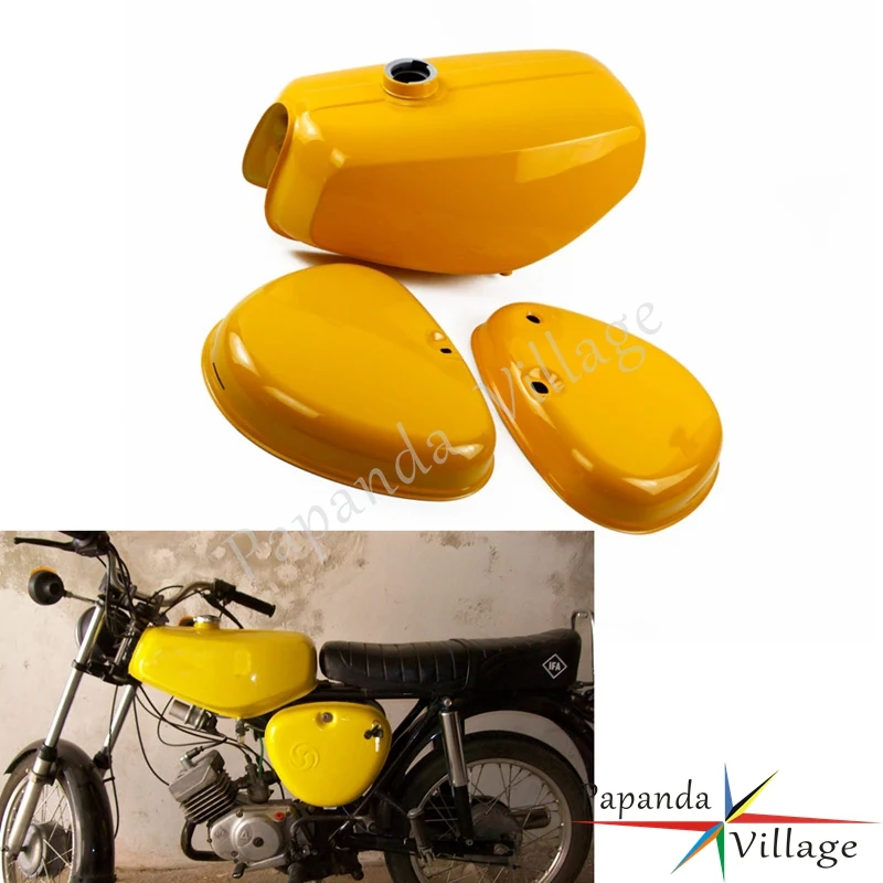 

Papanda Motorcycles Steel Orange Green Yellow Blue Gas Tank Fuel Tank + 2 Side Cover Protection for Simson S50 S51 S70