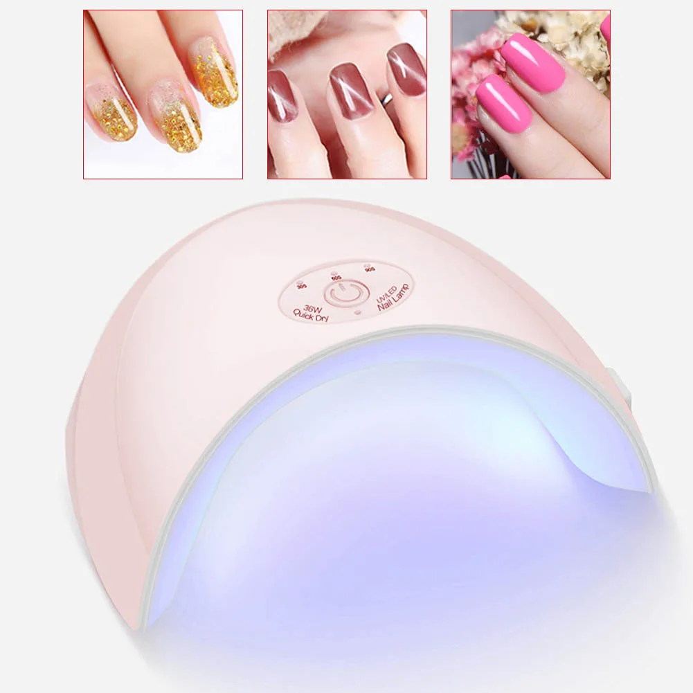 36W 12 LEDs Nail Dryer Light USB Rechargeable Curing Gel Polish UV Lamp