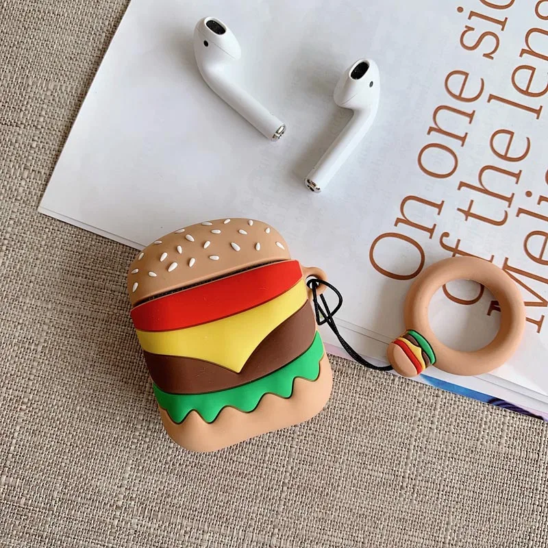 Милый мультфильм гамбургер для Apple Airpods чехол Bluetooth наушники чехол для Airpods Силиконовые чехлы гарнитура защитный чехол сумка - Цвет: Style 3