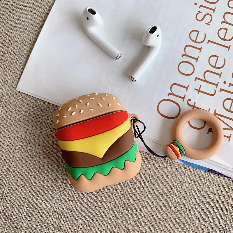 Style 3 Милый мультфильм гамбургер для Apple Airpods чехол Bluetooth наушники чехол для Airpods Силиконовые чехлы гарнитура защитный чехол сумка - Цвет: Style 3