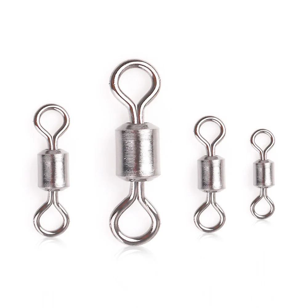 50pcs/lot Fishing Swivel Connector Copper Solid Eight Words Ring Connector Ball Fishing Accessories Sea