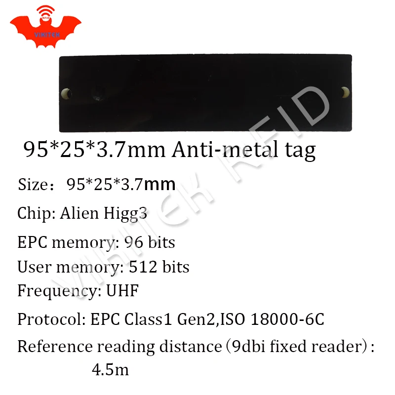 UHF RFID металлическая бирка 915 МГц 868 Alien H3 EPC ISO18000 6c 100 шт. 95*25*3,7 мм длинный диапазон PCB пассивные RFID теги