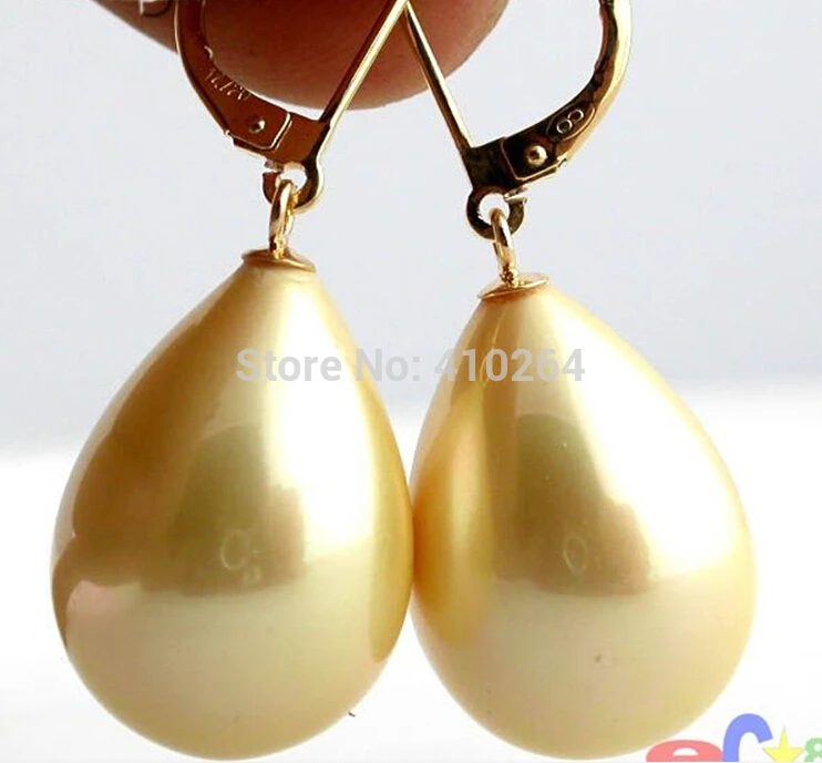 

free shipping $wholesale_jewelry_wig$ 20mm champagne seashell drip pearl dangle earring