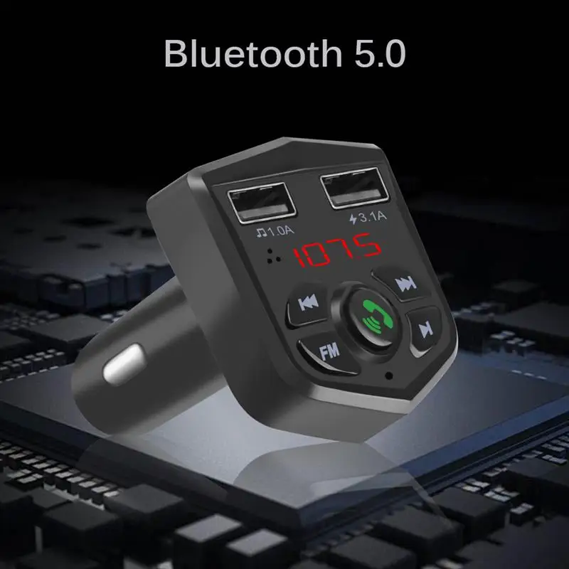 Bluetooth автомобильный комплект громкой связи беспроводной fm-передатчик 3.1A Быстрая зарядка двойной USB зарядное устройство lcd TF карта Автомобильный MP3-плеер