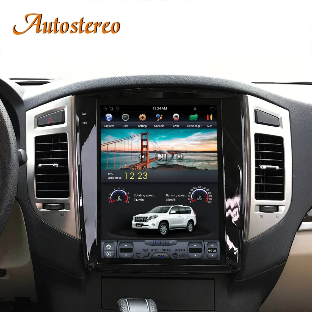 Android 12,1 ips Tesla стиль автомобиля gps навигация для MITSUBISHI PAJERO V97 V93 2006+ головное устройство мультимедиа авто радио магнитофон