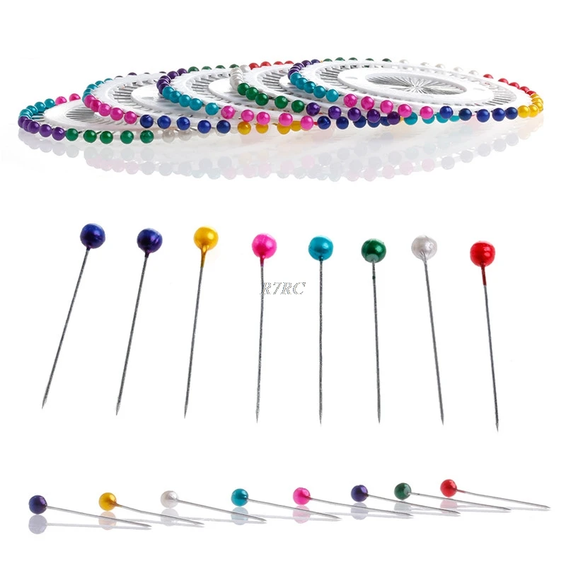 Hot sale 200Pcs Dressmaking Sewing Pin Straight Pins Round Head Color