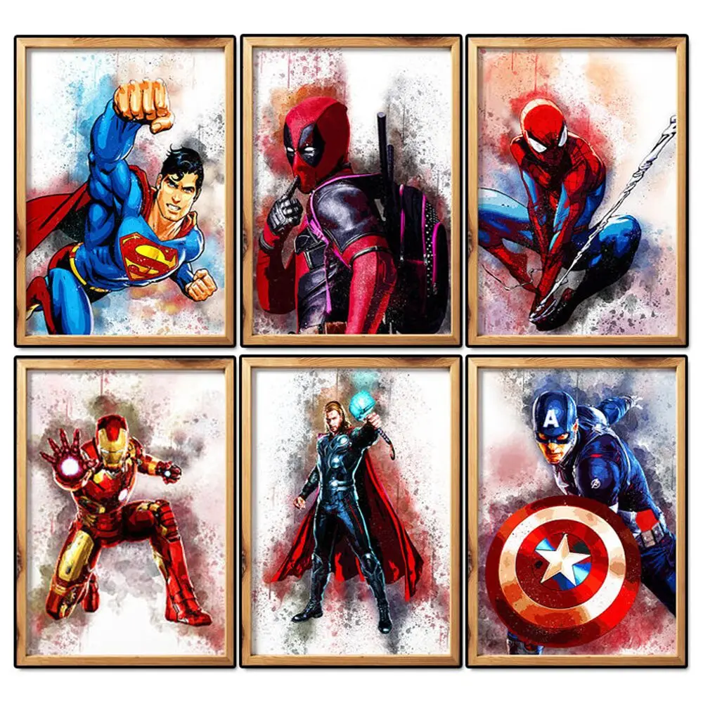 5d алмазная Вышивка крестом супергерой вышивка Капитан Супермен Алмазная мозаика