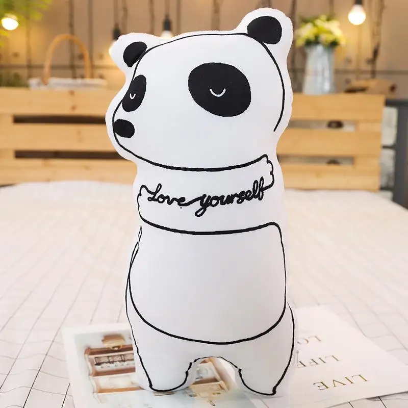 4 New 1pc Soft Animal Cartoon Pillow Cushion Cute Panda Bear Dog Cat Plush Toy Stuffed Kids Birthyday Gift Christmas Presents - Цвет: 4