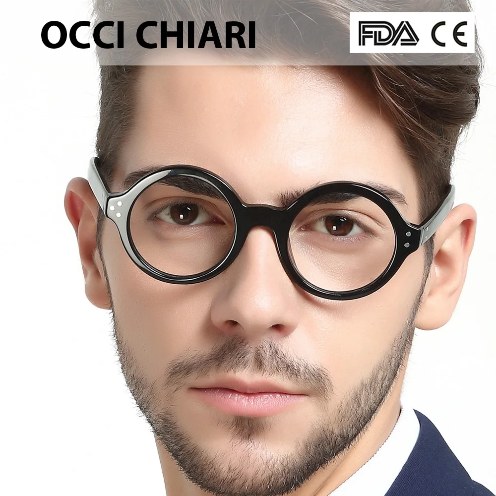 OCCI CHIARI Ретро круглая оправа, фирменный дизайн, рецептурные линзы, медицинские оптические очки, черная оправа для мужчин, Wome CAPPAI