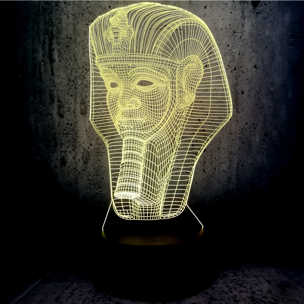 RC 3D Египетский Сфинкс Фараон светодиодный светильник USB ночник Сенсорный пульт rgb контроллер цвета Изменение украшение комнаты подарок