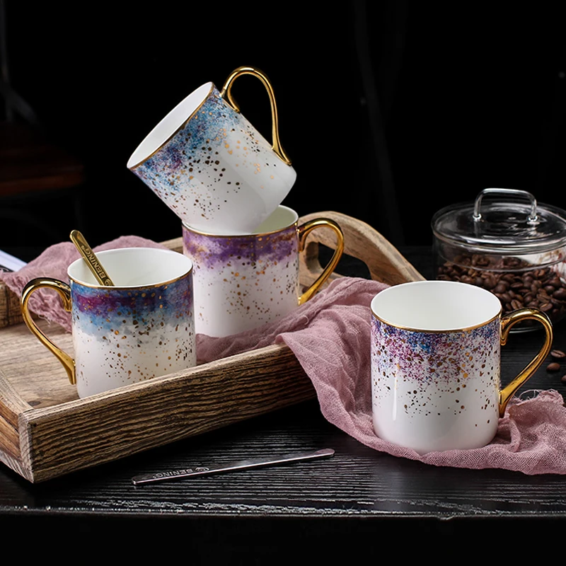 Креативная керамическая кружка с абстрактным рисунком Красивая Звездная чашка
