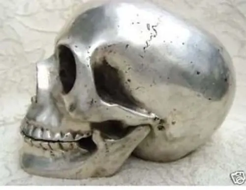

Tibetan collectable Tibet silver skull framework statue decoration white statues sculpture for home modern Arts