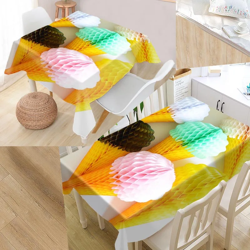 tablecloth Оригинальное мороженое скатерть квадратная/прямоугольная Свадебная скатерть покрытие для телевизора чайная скатерть - Цвет: tablecloth