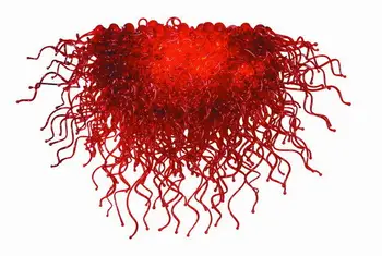 

Free Shipping Art Design Red Blown Murano Glass Decorative LED Hanging Crystal Chandelier