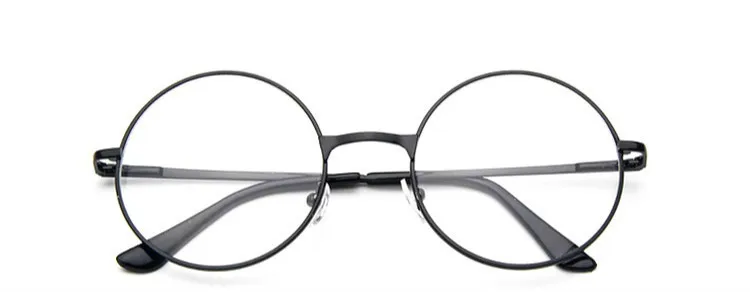 Круглые очки, оправа для женщин и мужчин, ретро очки для близорукости, оптические оправы, металлические прозрачные линзы, черные, серебряные, золотые очки Oculos De Grau - Цвет оправы: Black