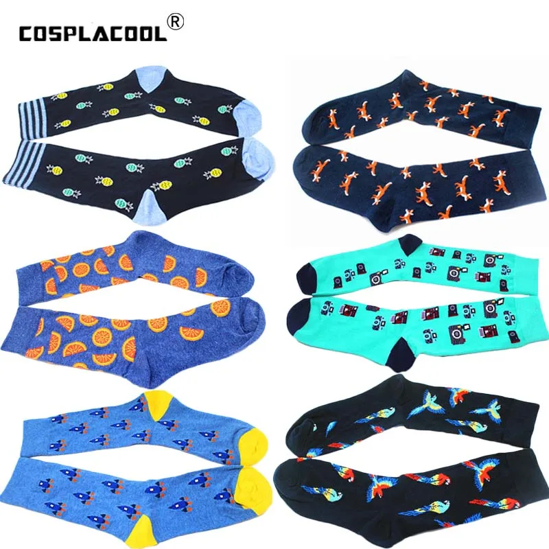 cheap Cool Novelty Funny Socks Creative Pug Harajuku Happy Cute Socks Men Dress Wedding Socks Cotton Big Size Clacetines Divertidos