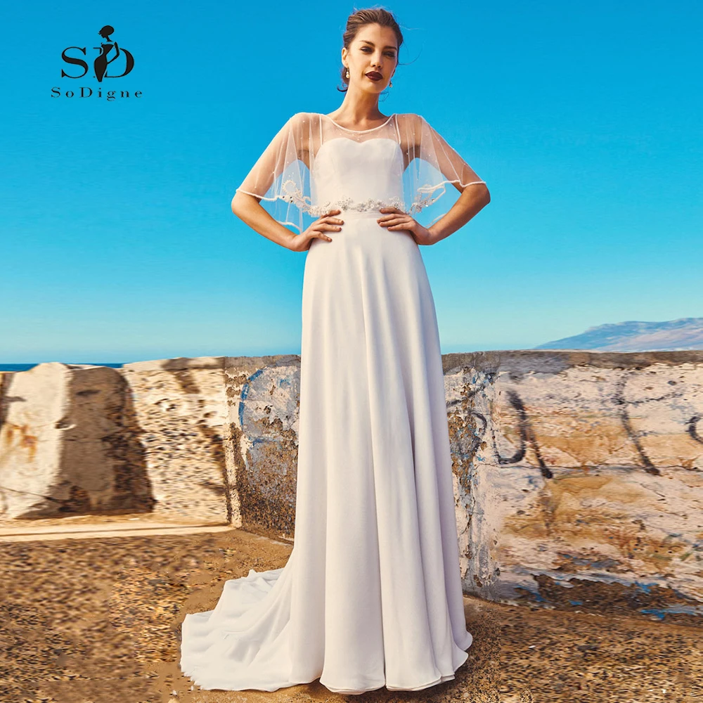 

Wedding Dress 2018 Cheap Elegant Dress White/Lvory SoDigne Beach Plus size Bridal Gown Newest Coming