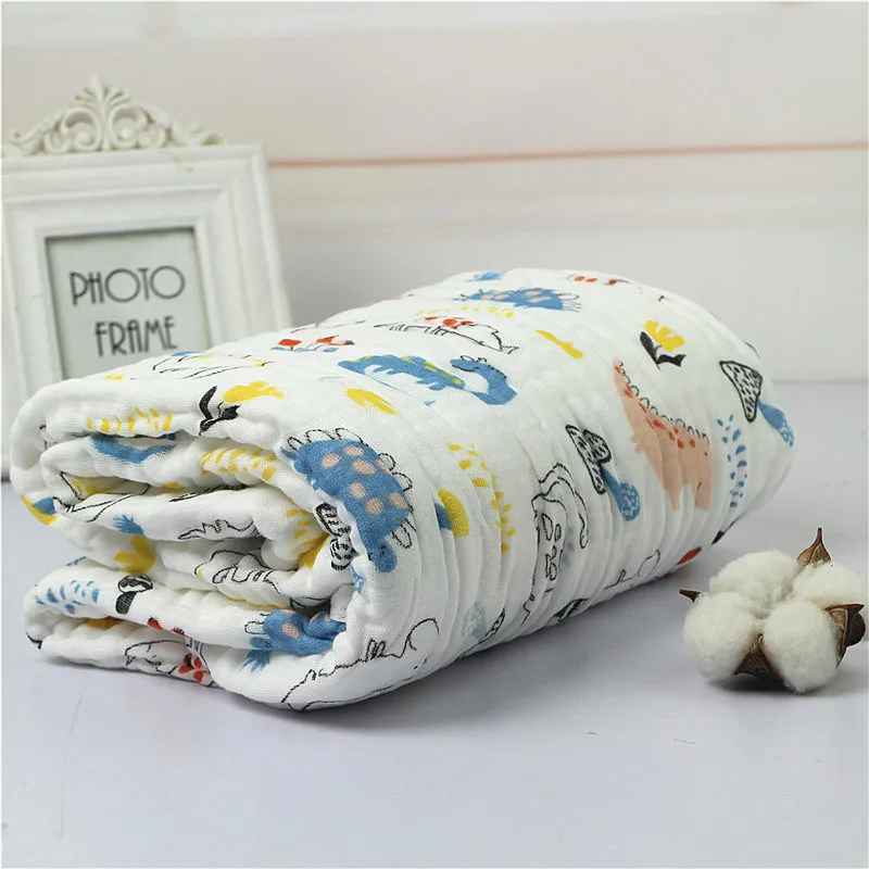 Algodão com Borda Peça Wasoyoli Bebê Swaddles 110*110cm 6 Camadas Cobertores 100% Seersucker Musselina Branca Banho Macio Segurar Envoltórios 1 7 Cheap Cobertores e mantas