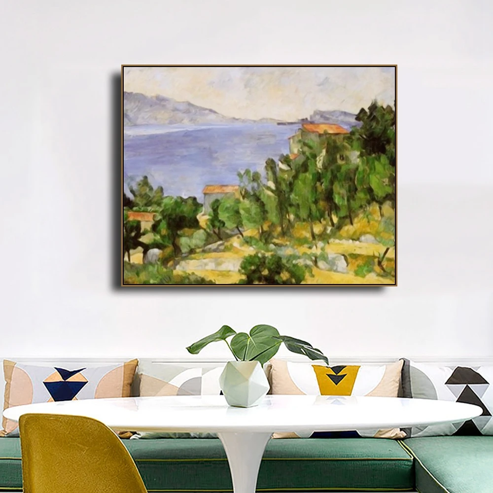 The Bay of Lɾstaque от Cezanne известная Картина на холсте каллиграфические плакаты и